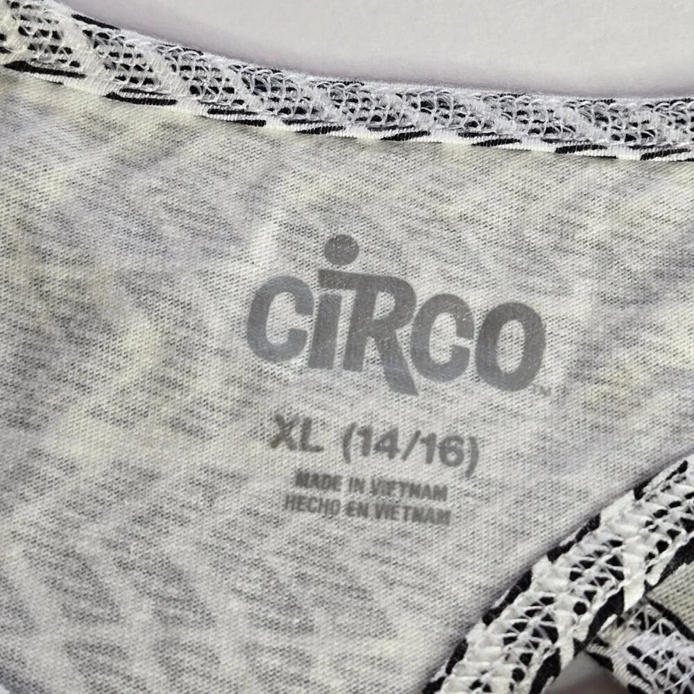 Circo Girls Black and White Sleeveless Arrow Print Maxi Dress Size XL 14/16